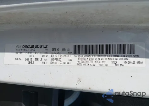 2014 Ram Promaster 1500 Low Roof z USA, uszkodzony, nr VIN 3C6TRVAG3EE105066